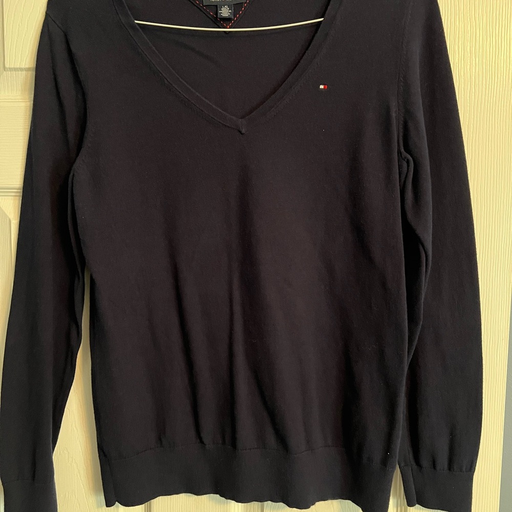Tommy Hilfiger Navy V-Neck Sweater